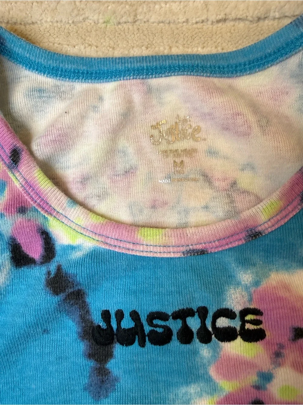 Justice Girls Blue Tie-Dye Tank & Shorts Set Size Medium (10)